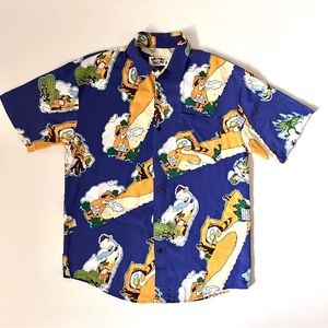 Vintage 90s Looney Tunes Cartoon Button Up Shirt The Road Runner
